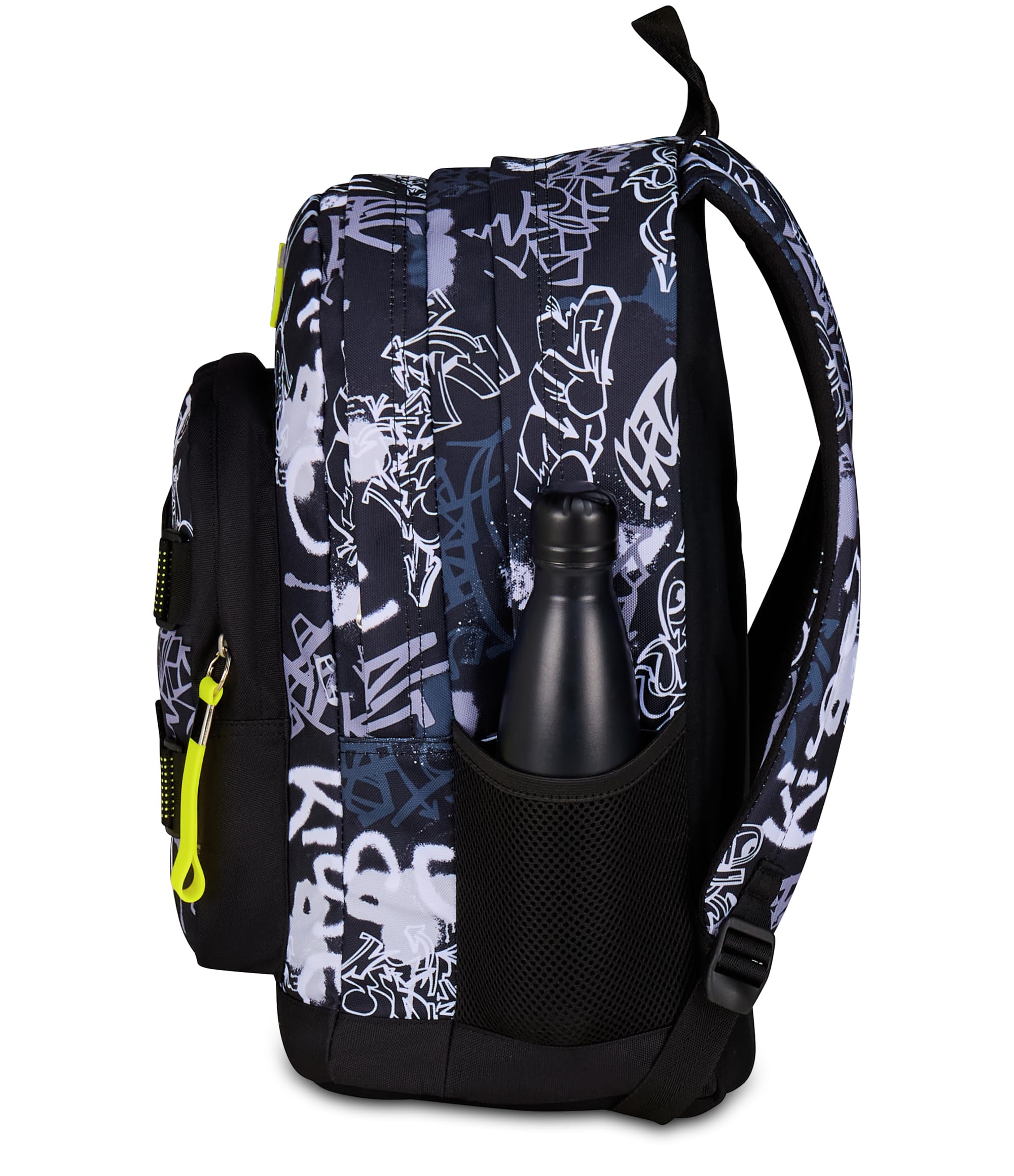Seven Mochila doble compartimento New Fit, gris, bolsillo porta botella, maxi capacidad, respaldo preformado, mochila escolar, niño y niño, gris, Talla única, Moderno