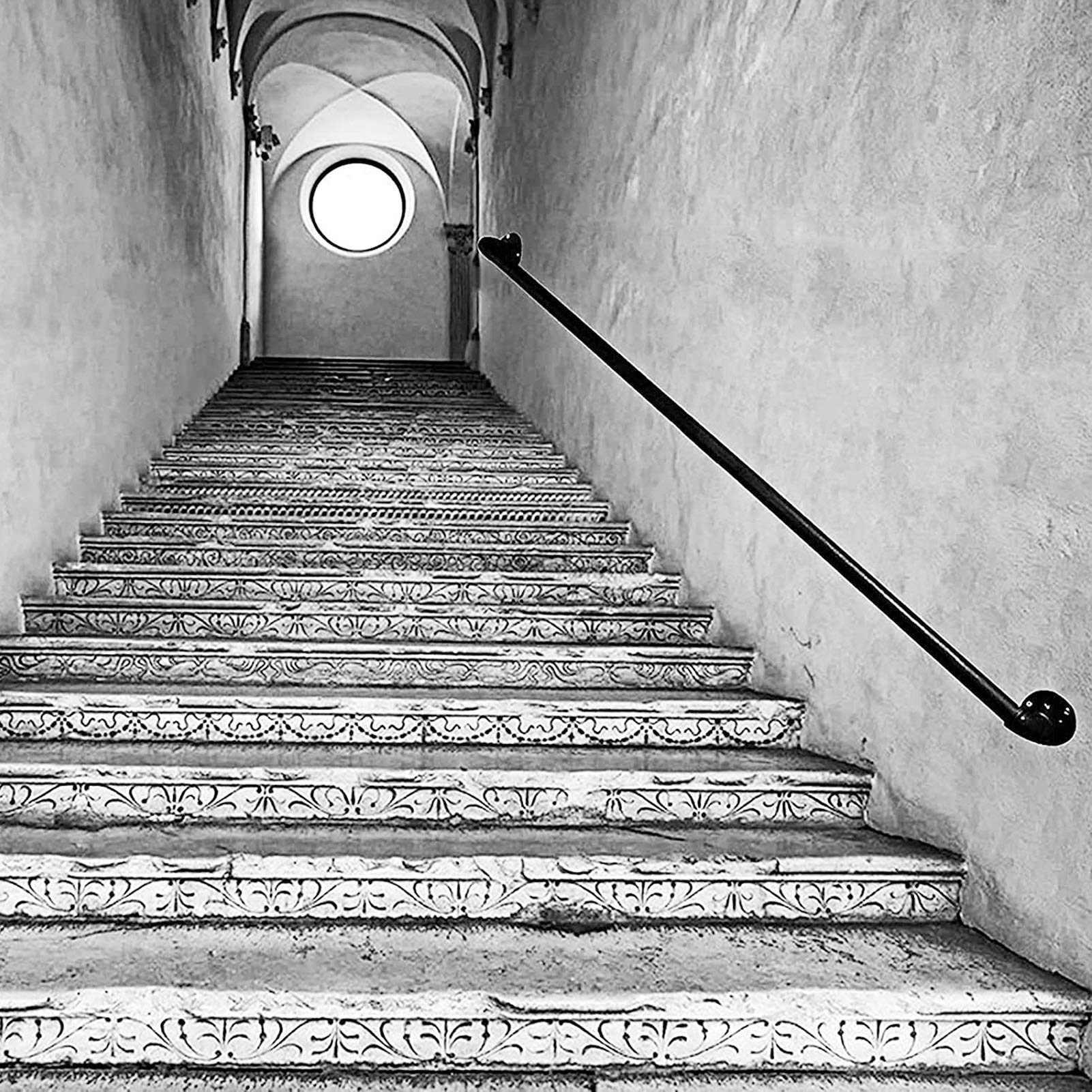 Nowoczesny zestaw czarnych balustrad na podczerwień 3,5 m - wewnętrzne wsparcie dla irs, łatwy system poręczy do bezpiecznego domu