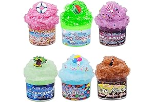 6 Pack Glimmer Slime Crunchy Slime Kit for Girls, Perfect for Slime...