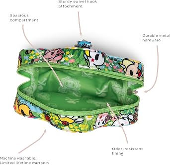 JuJuBe Tokidoki Flower Mini Coin Purse for Women, Small Zipper Pouch, Cards Cash Change Keys Holder, Cute Travel Wallet
