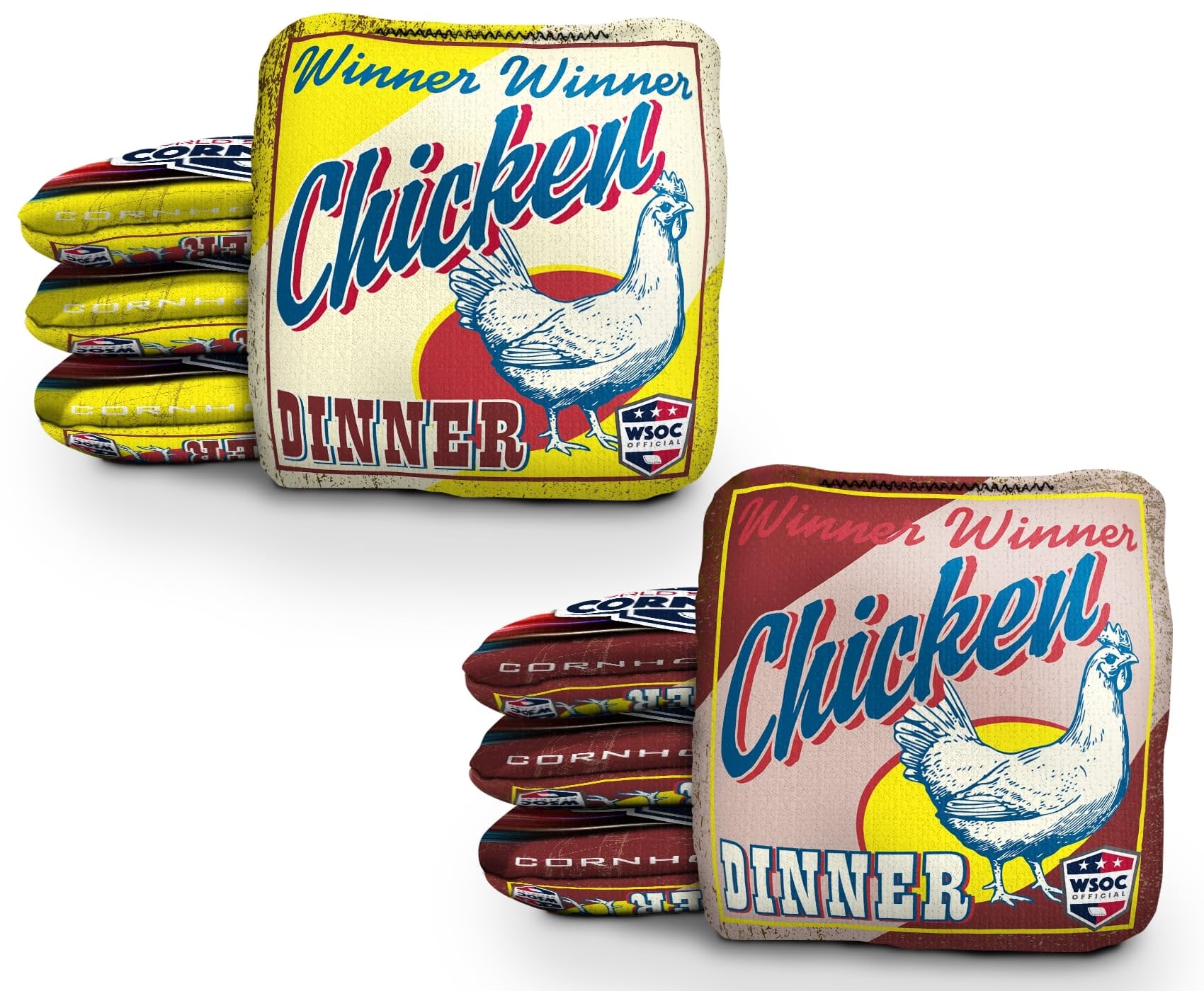 Deadeye Bags Professional Cornhole Bags Set of 8 Regulation Patriotic Series Resin Filled Pro Bean Bags Dual-Sided Slick and Stick