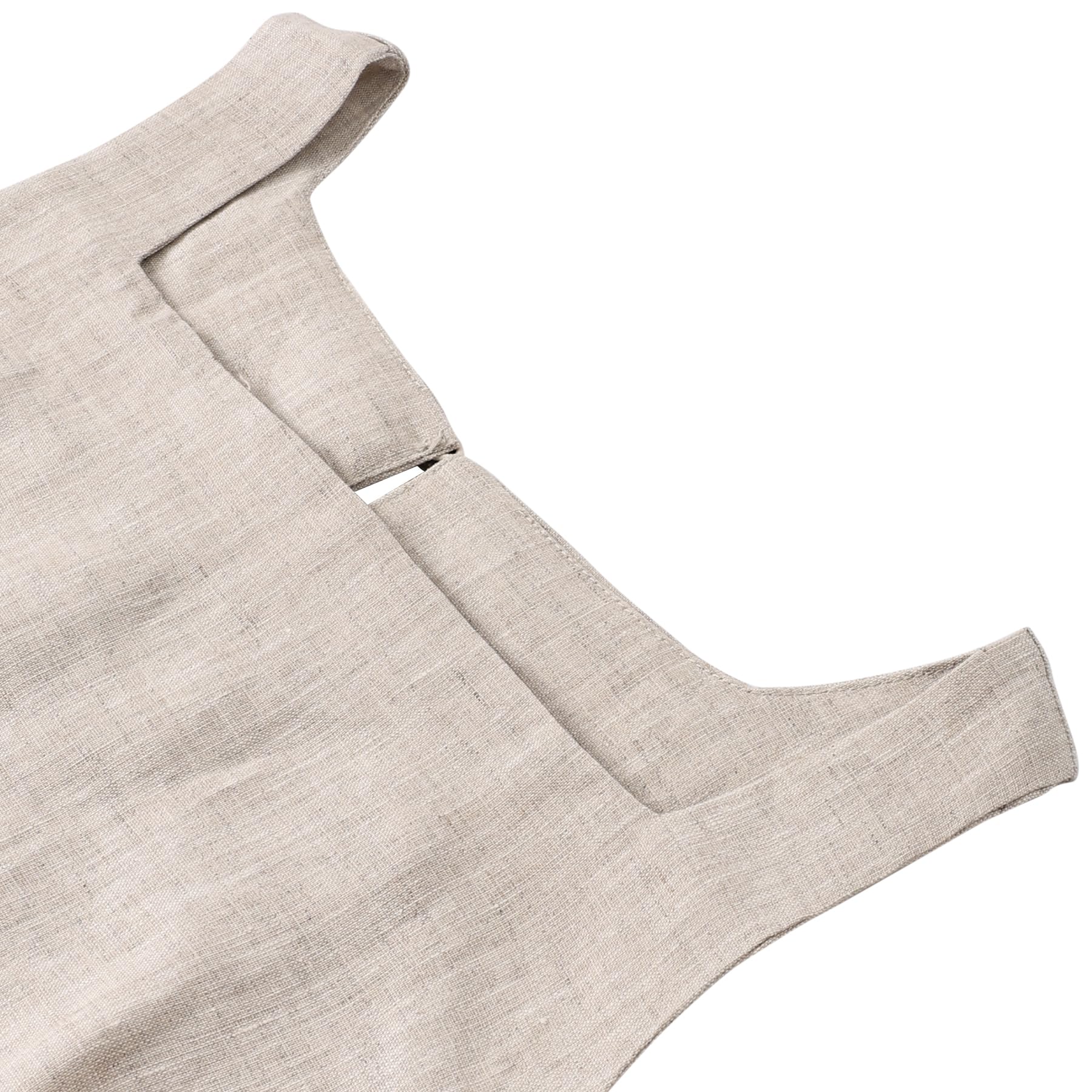 Amazhiyu Top da donna, estivo, 100% lino, casual, senza maniche, scollo quadrato, camicetta in puro lino per UK S-XL