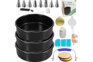 RFAQK Cake Pans Sets for Baking and Cake Decorating Supplies with eBook