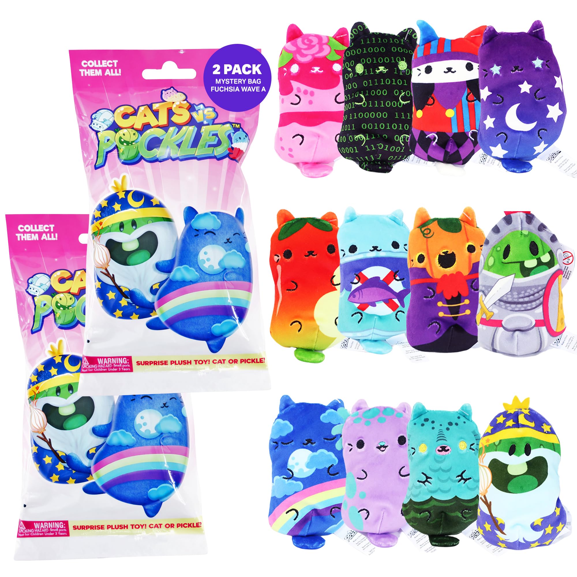 Cats vs Pickles Fuchsia Wave 2-Pack