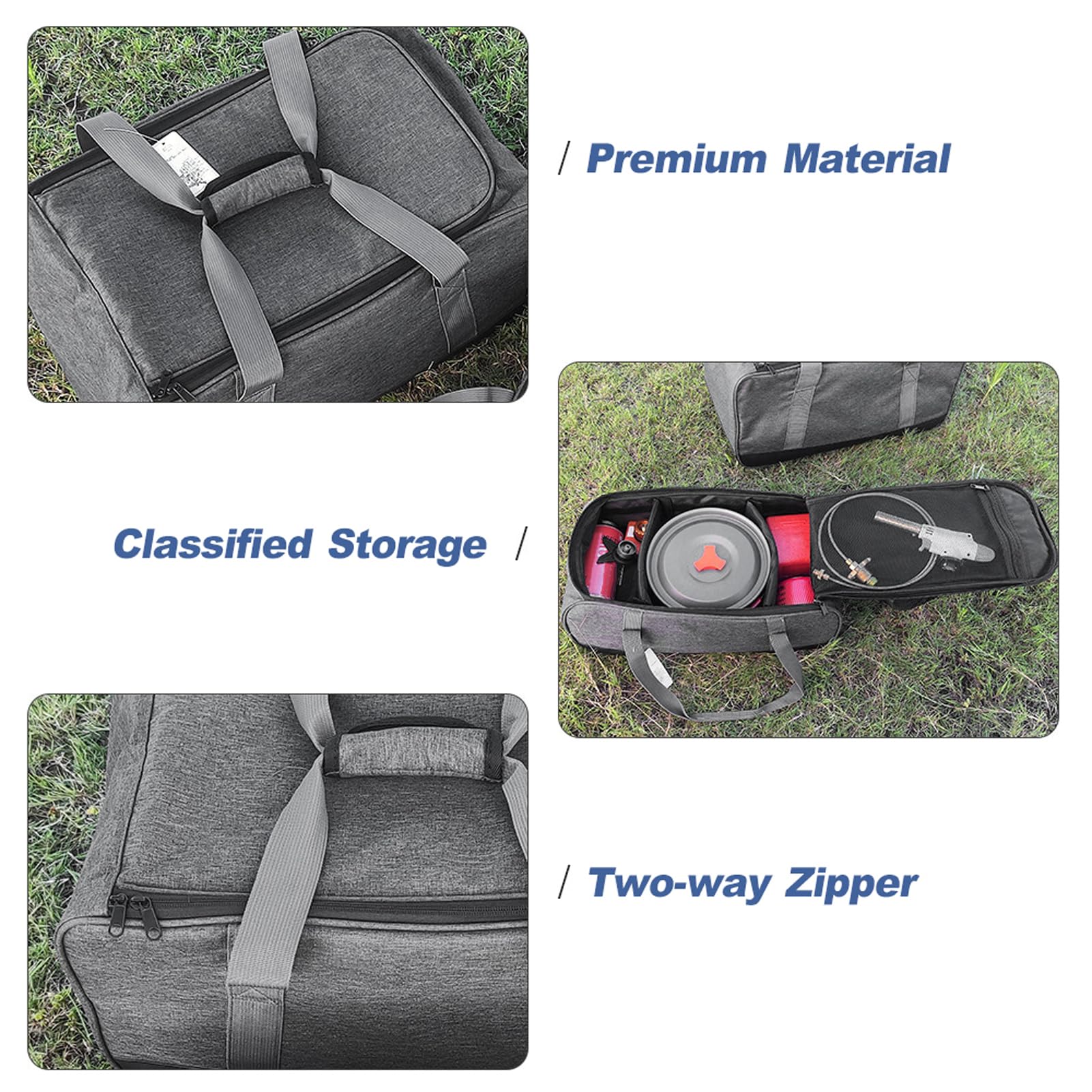 Yosoo Camping Cookware Bag Storage Organizer with Robust Handles, Premium Materials, and Movable Partitions for Campers, Hikers, and Outdoor Enthusiasts (M)