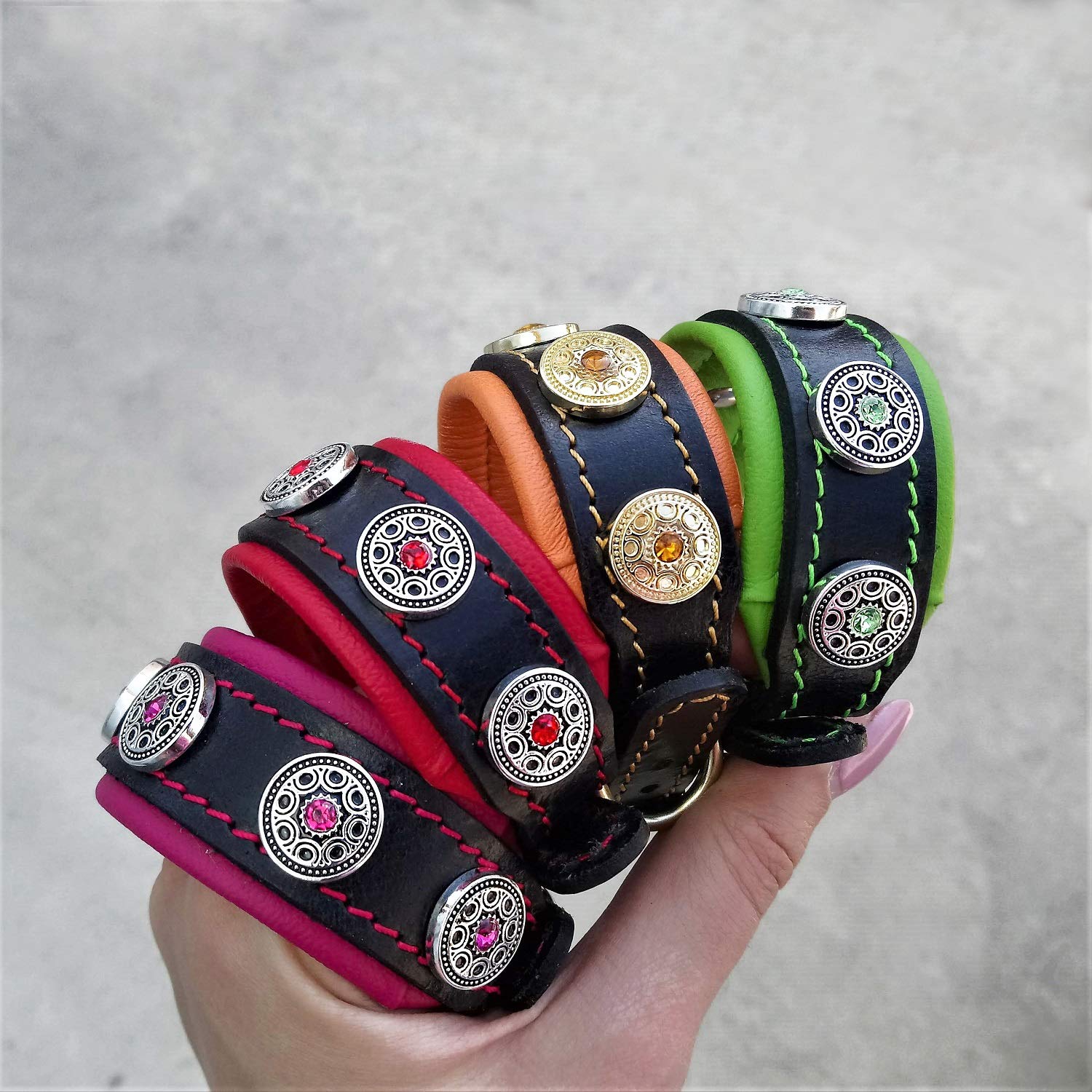 Bestia "Bijou" collare cucciolo in vera pelle