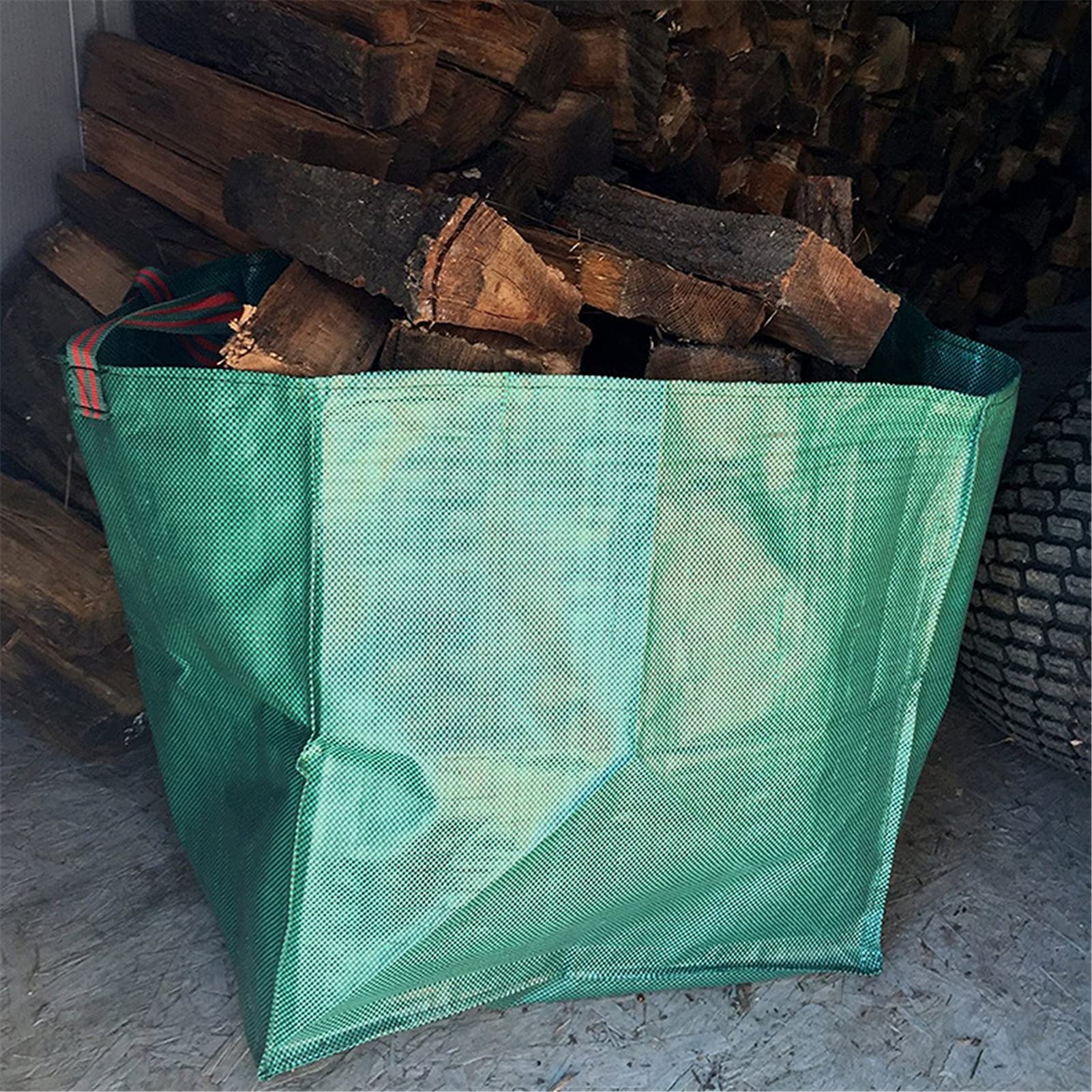Wiederverwendbare gartensäcke,3X125L Professionelle quadratische Gartenabfallsäcke mit Griffen,robustem Polypropylen-Gewebe (PP) Selbststehend und Faltbar Laubsäcke grassack