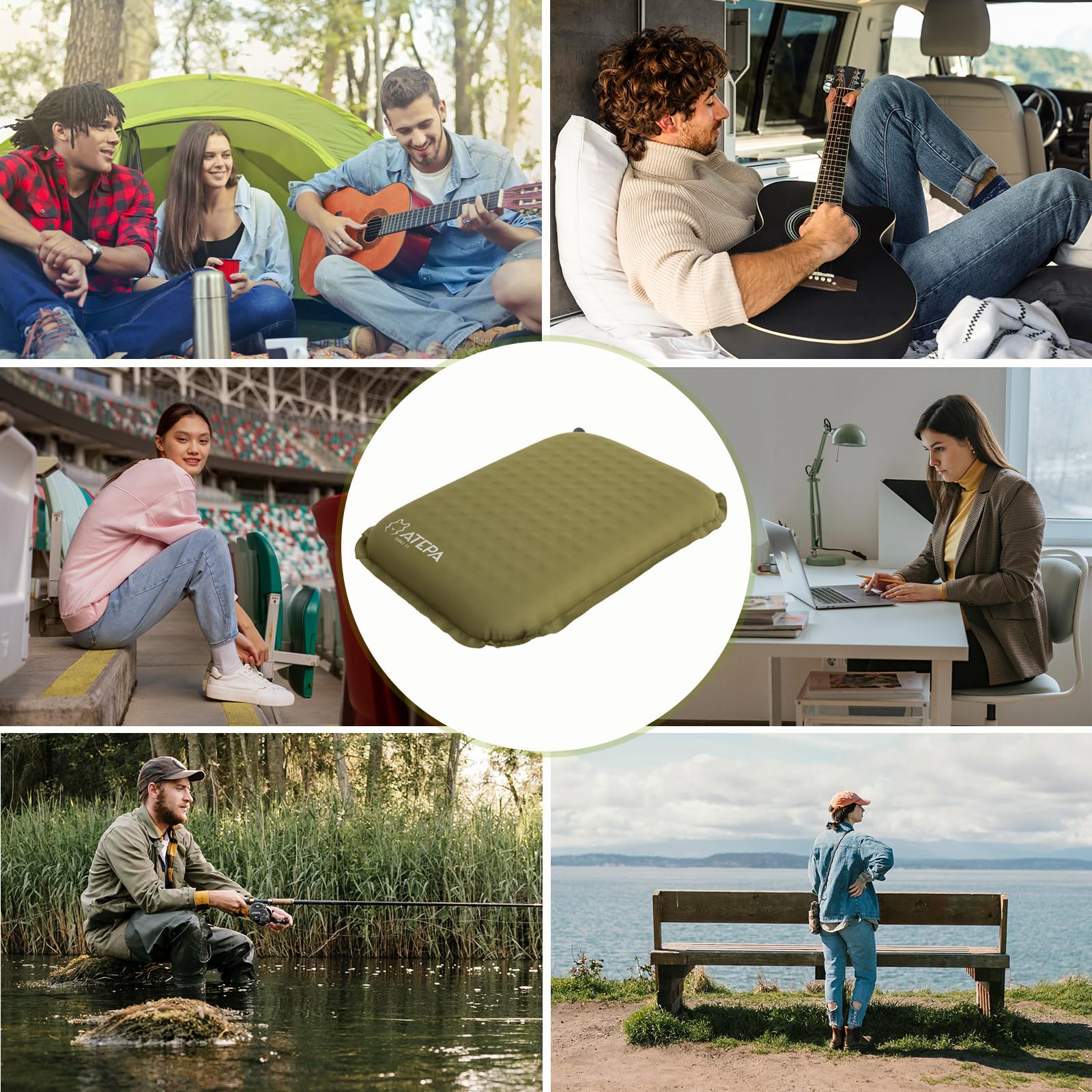 OneTigris DYNISLAND Coussin D'assise Autogonflant - 41 X 33 X 4 Cm