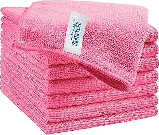 HOMEXCEL Pink Microfiber Cleaning Cloth, 8 Pack Cleaning Towels for Kitc...