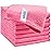 HOMEXCEL Pink Microfiber Cleaning Cloth, 8 Pack Cleaning Towels for Kitchen, Lint Free, Scratch-Free, Highly Absorbent, and Reusable Cleaning Rags for House, Window and Glass, Cars, 11.5 X11.5 inch