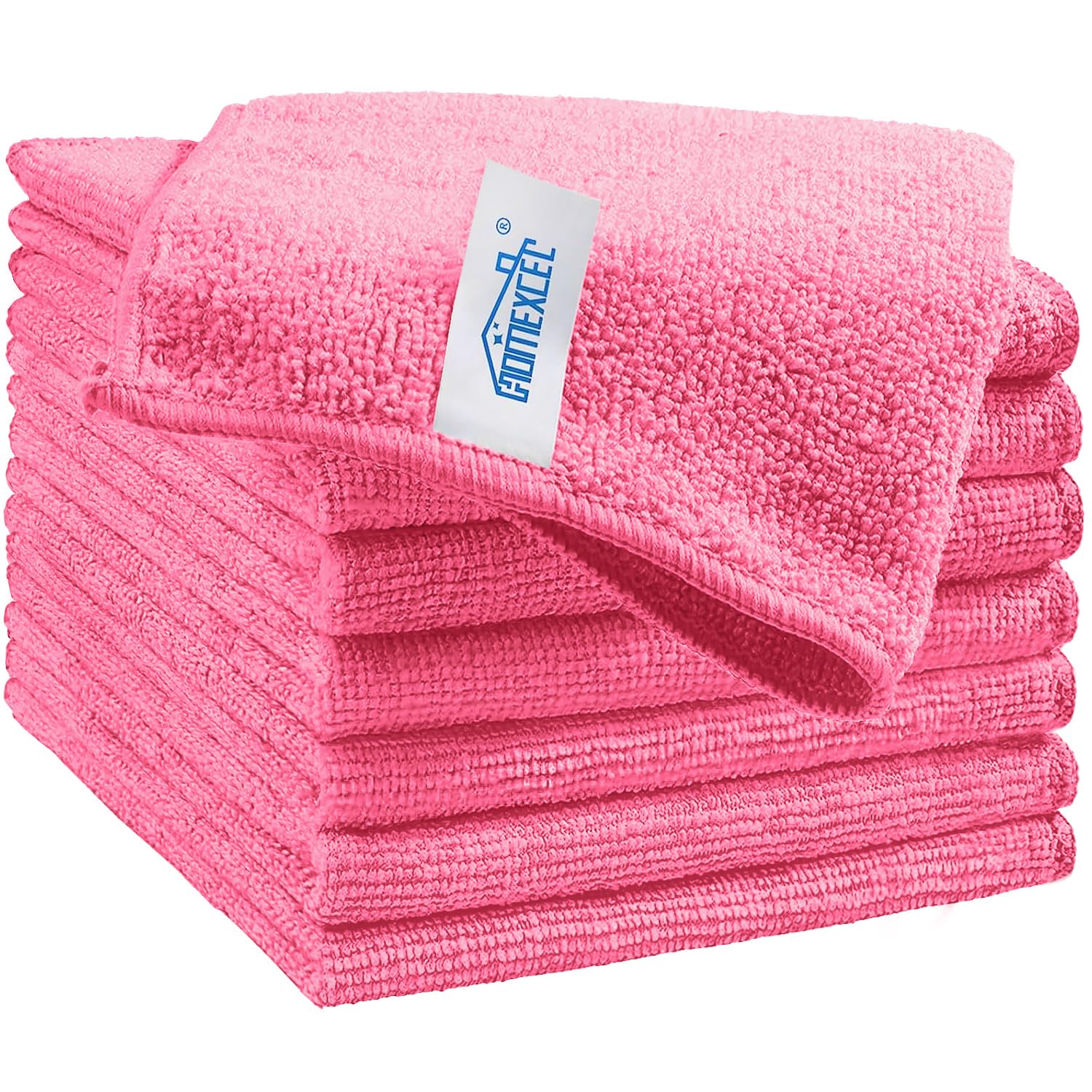 HOMEXCEL 8PK Microfiber Cleaning Cloth, Cleaning Rags for Home, 11.5x11.5in