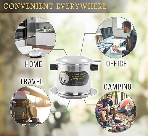 Miniatura 4 de Juego de filtros para cafetera vietnamita, filtros de café estilo prensa francesa, gotero para verter sobre café, cafeteras portátiles, prensa de