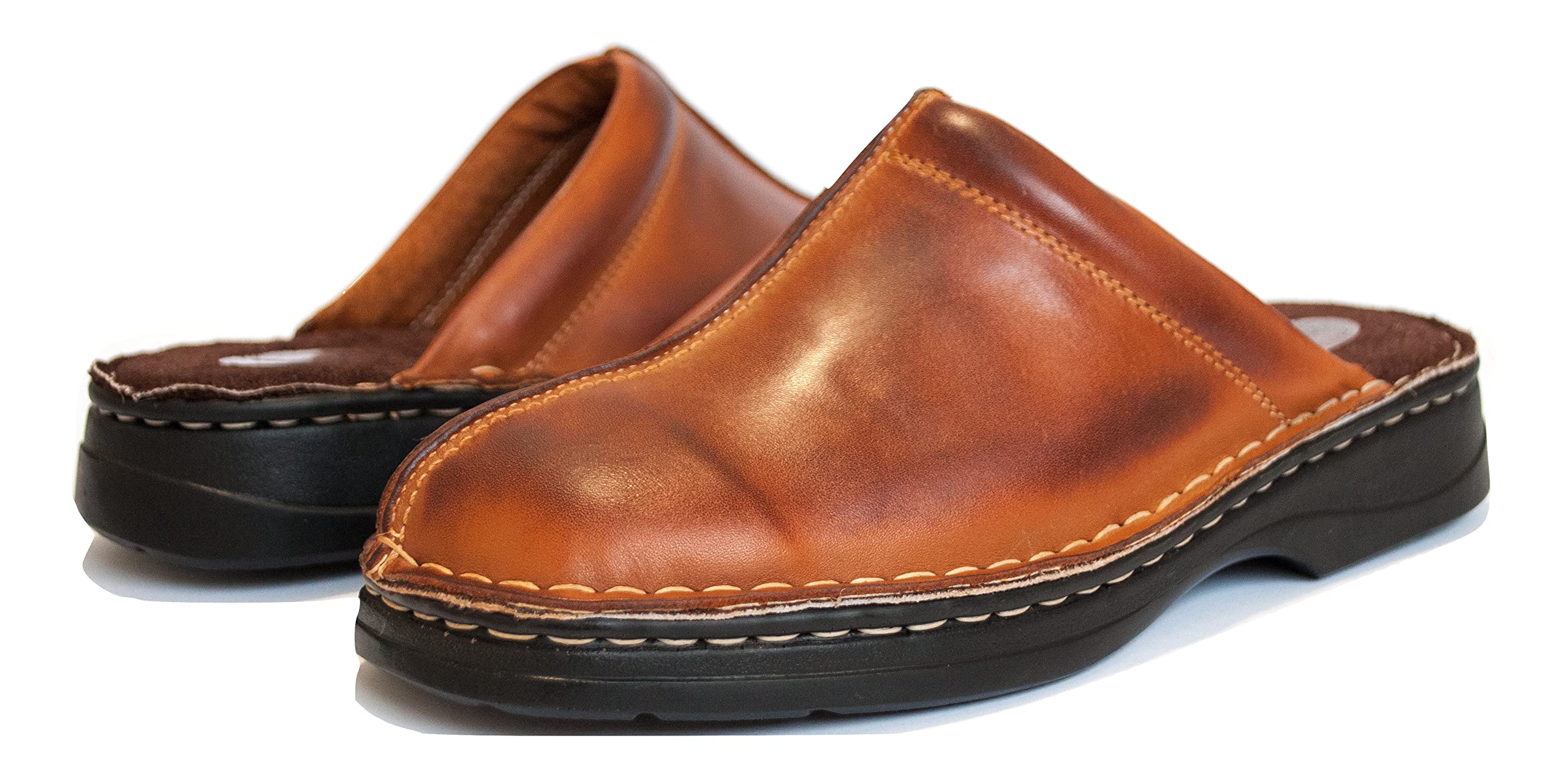 30 Chausson Homme - Pantoufles en Cuir Fait à la Main dans l'UE - Sabot Homme Élégant et Confortable pour Intérieur et Extérieur, Idéal pour Toutes Saisons