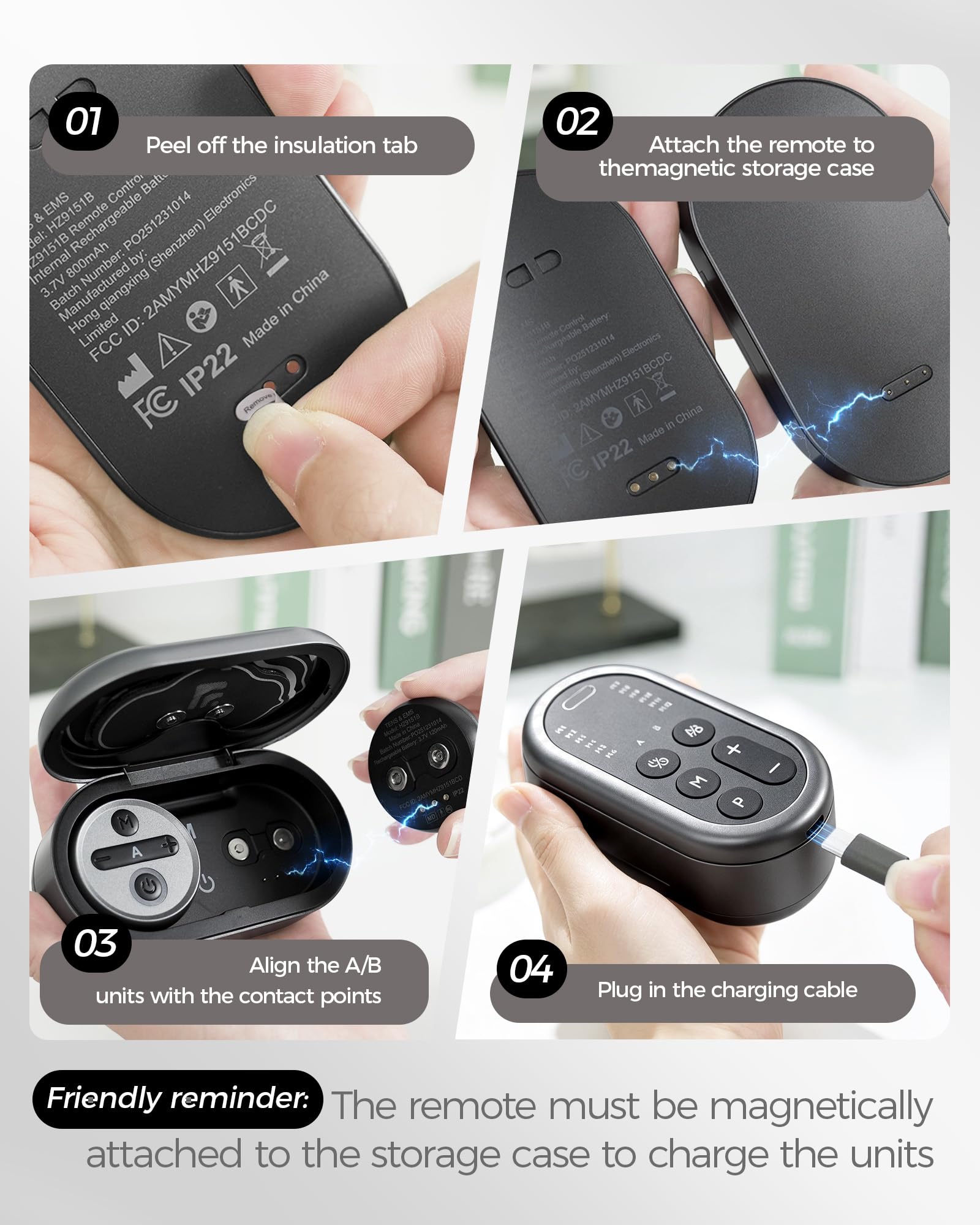 Kingpavonini 48 Modes Wireless TENS Unit Muscle Stimulator, Model HZ9151B — Amazon image 7