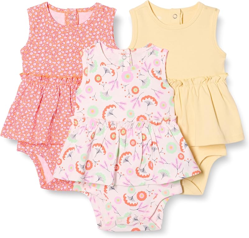 Vestido de bebé sin mangas para niña Amazon Essentials, pack de 3