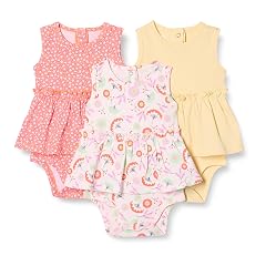 Amazon Essentials Baby Girls Sleeveless Bodysuit Dress Pack of 3