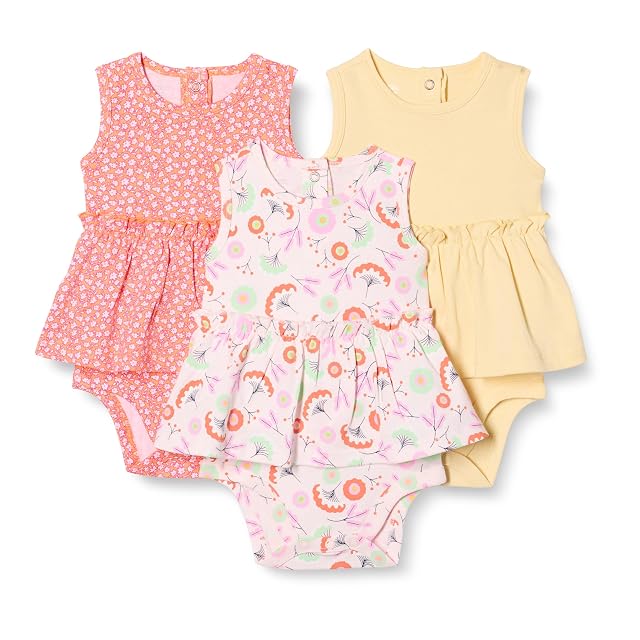 Amazon Essentials Baby Girls Sleeveless Bodysuit Dress Pack of 3