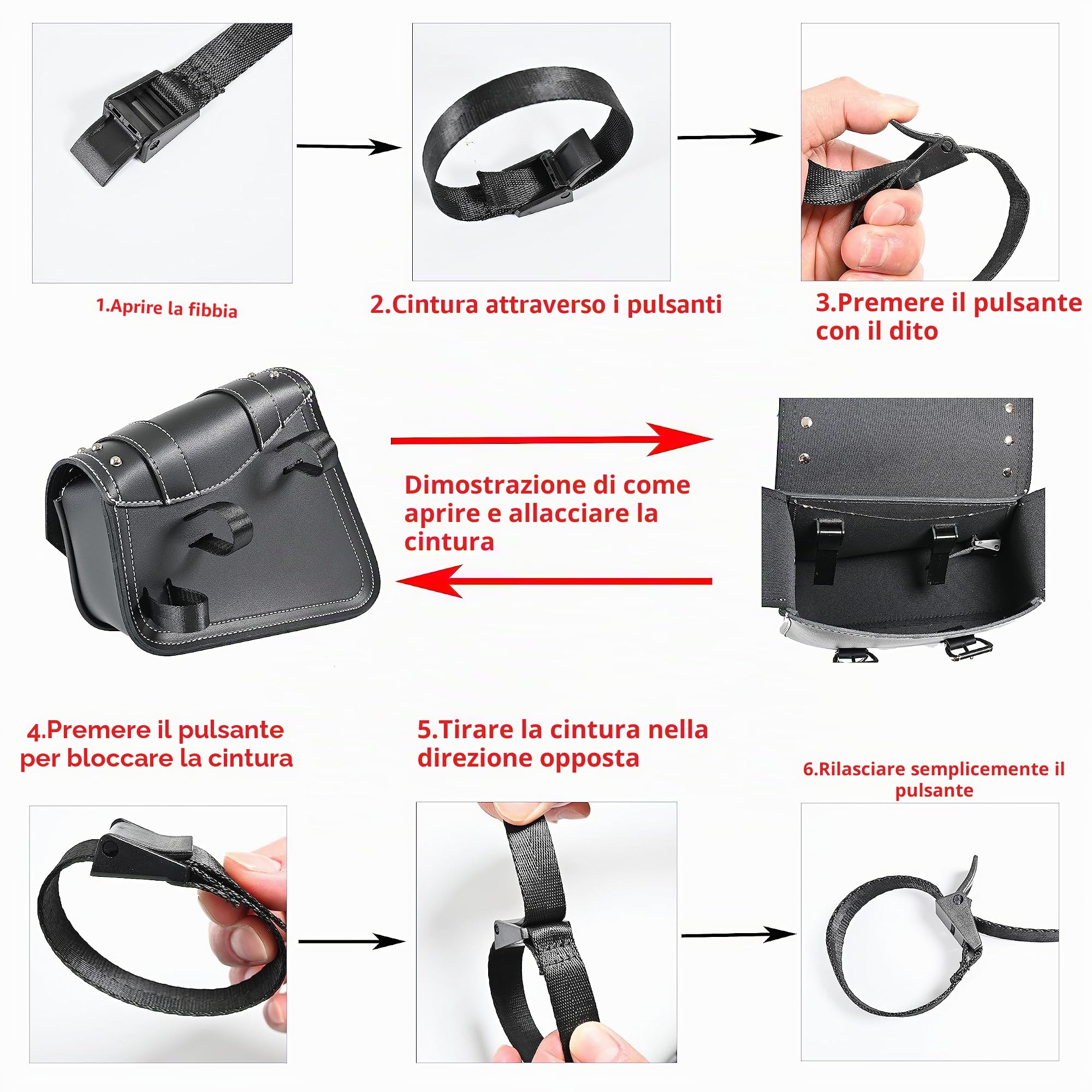 Borse laterali per moto - Borse laterali Softail in PVC e pelle per Harley Sportster, impermeabili, borsa basculante, borsa porta attrezzi laterale universale per moto, con portabicchieri (Destra)