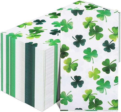100 servilletas para invitados del día de San Patricio 3 capas desechables toallas de mano para invitados servilletas de cóctel servilletas