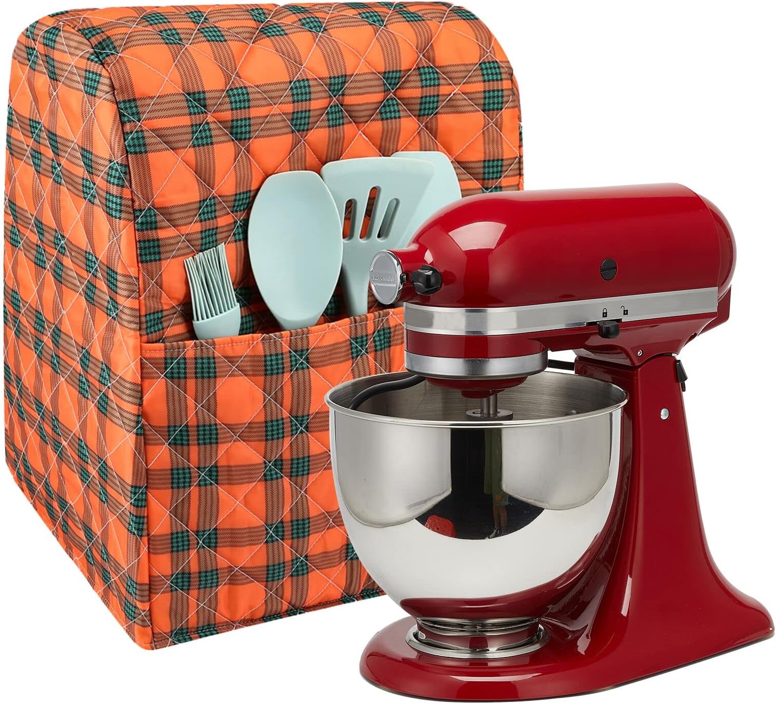 QEESKitchen Aid Mixer Cover, Stand Mixer Cover Compatible with 6-8 Quarts, Plaid