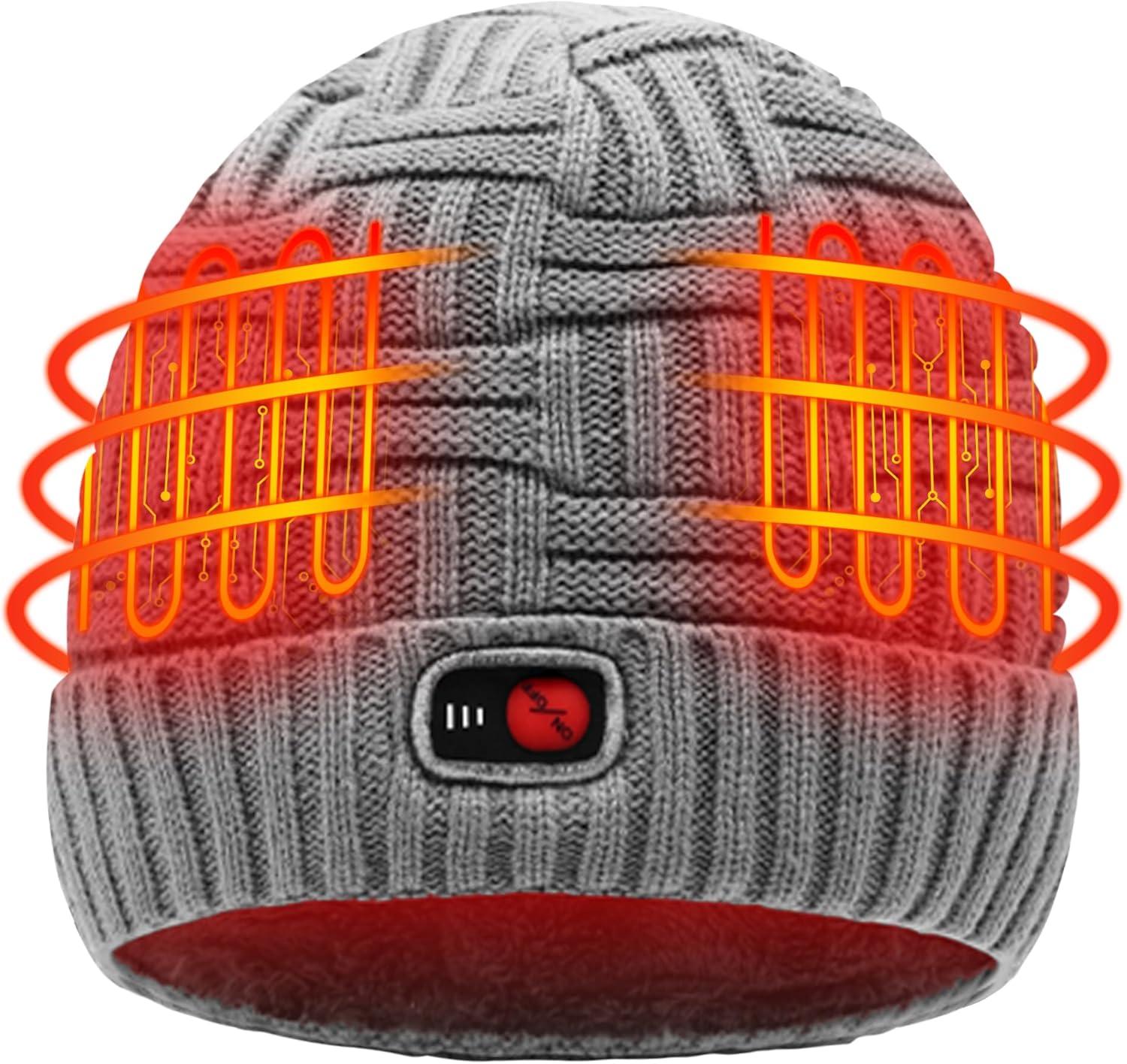 SVPRO Heated Hat, Men Women Electric Heated Beanie Rechargeable Winter Warm Knit Hat, Washable Battery Heating Skull Cap