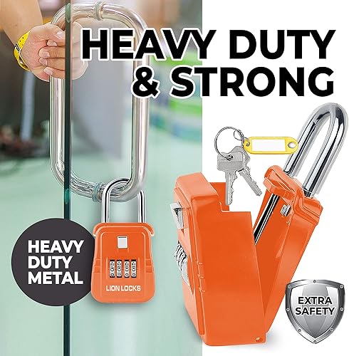 Miniatura 3 de Lion Locks Caja de seguridad de almacenamiento de 1500 llaves con cerradura de código propio soporte portátil para llaves de seguridad a prueba de