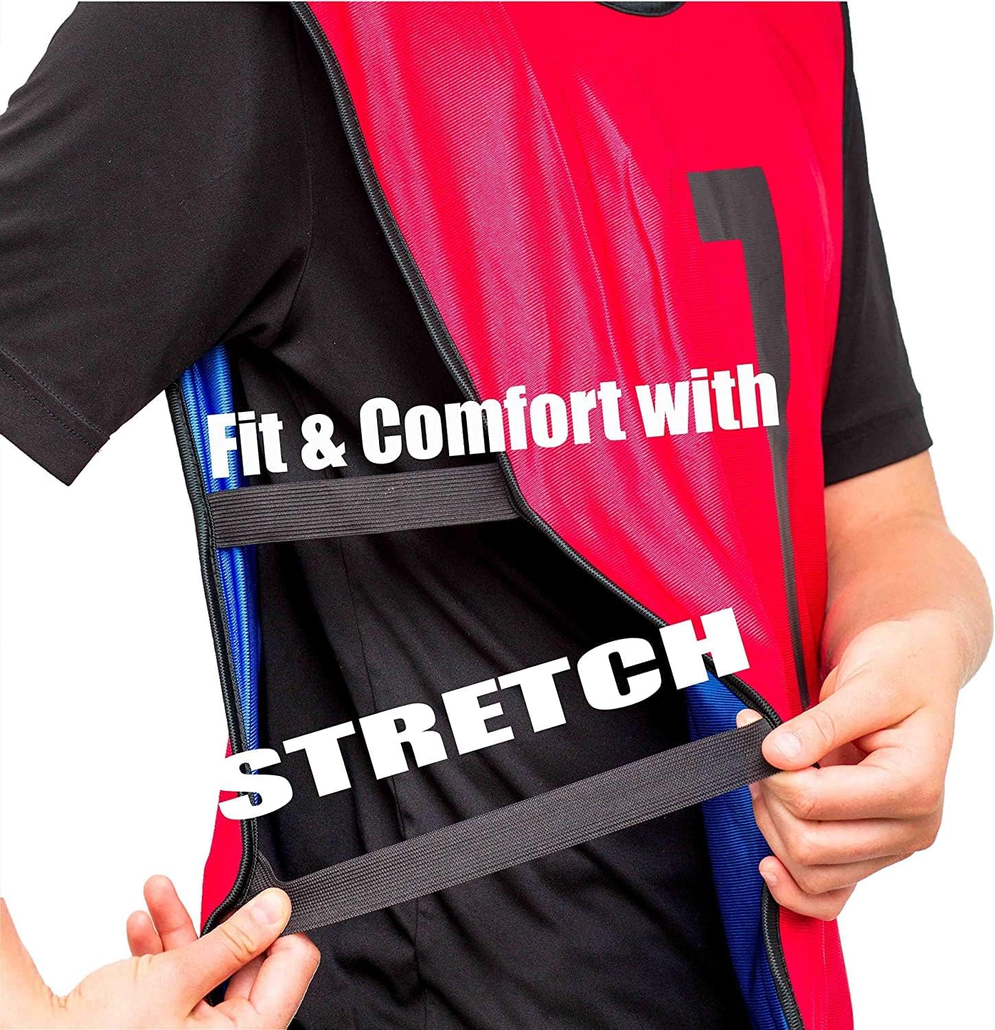 LVL10 Pro Sports Pinnies - Reversible Numbered Pinnies with Premium Fabric, Comfortable Fit and Fade-Resistant Print - 6 Pack