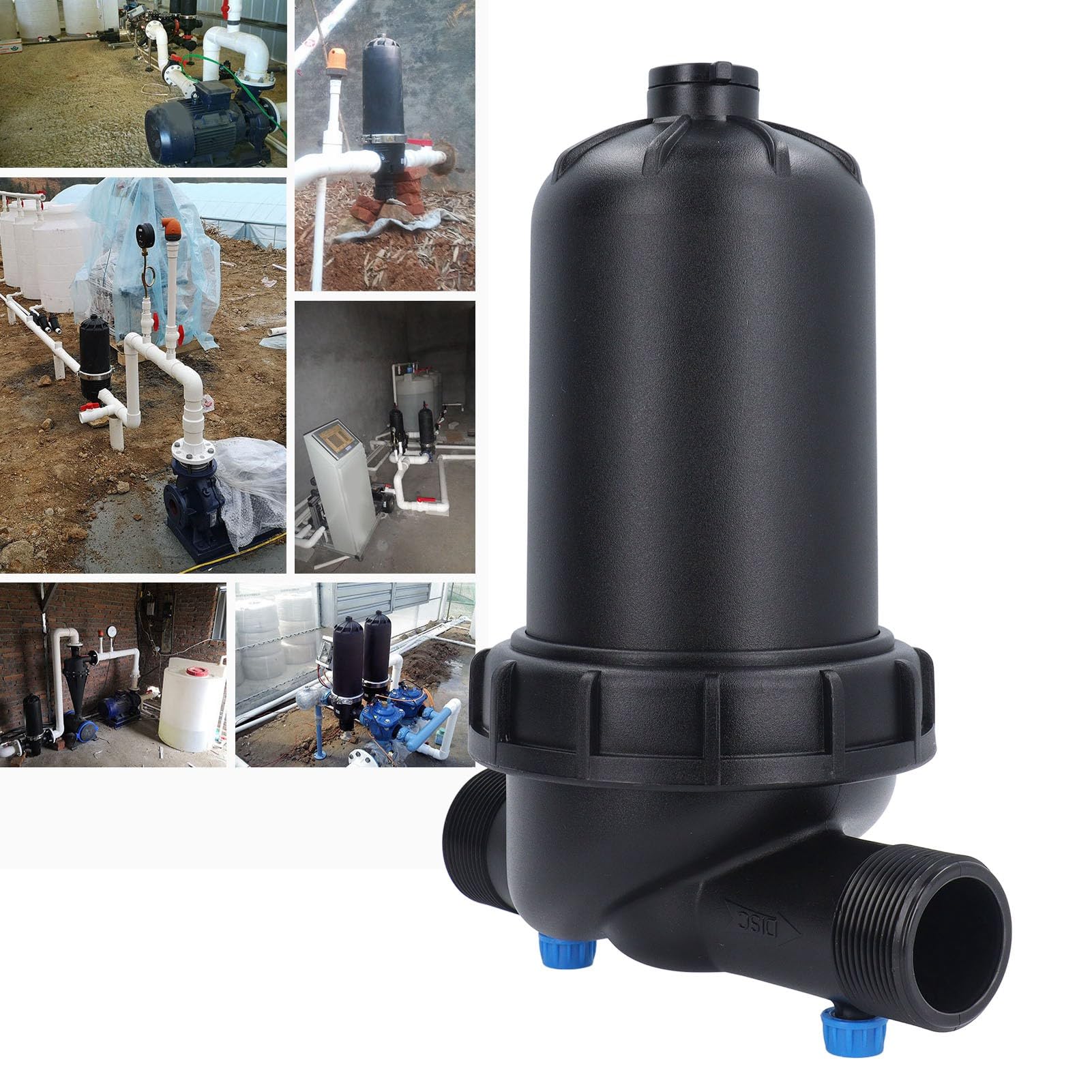 Filtro per irrigazione a goccia tipo T, filtro da giardinaggio con tecnologia spray, materiale plastico per un'efficiente distribuzione dell'acqua in fattorie e giardini (Filtro a disco da 1,5