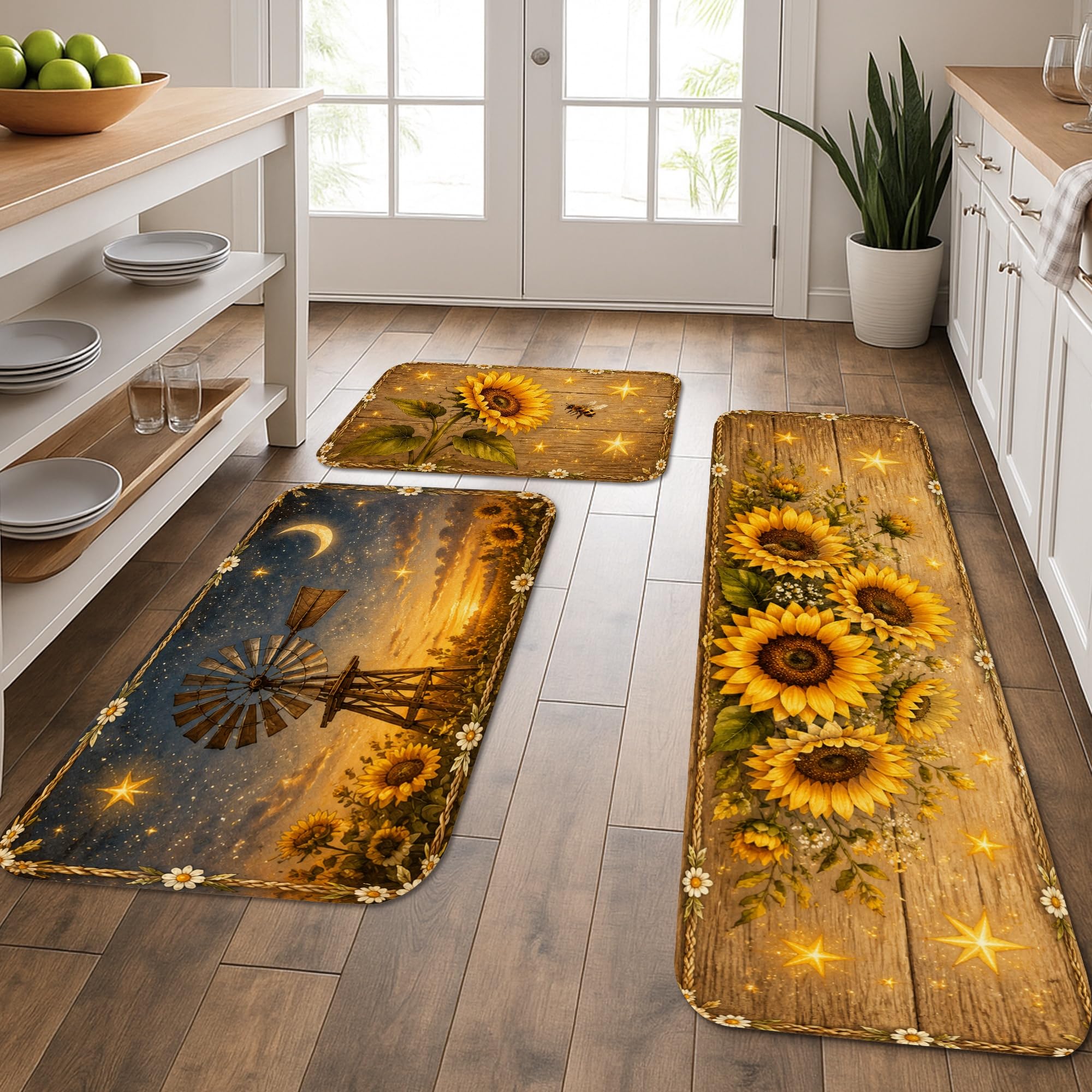 Tapis de cuisine tournesol lavable fini les sols mouillés et froids