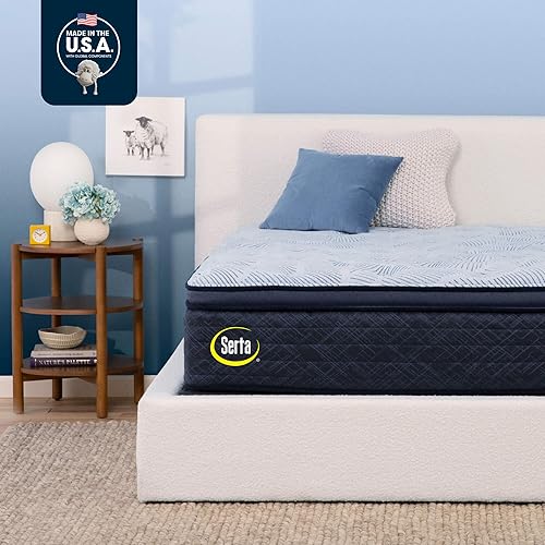 Miniatura 9 de Serta Perfect Sleeper Enhanced - Colchón Twin de 14.5 pulgadas mejorado, superficie tipo almohada suave, espuma viscoelástica con gel refrescante,