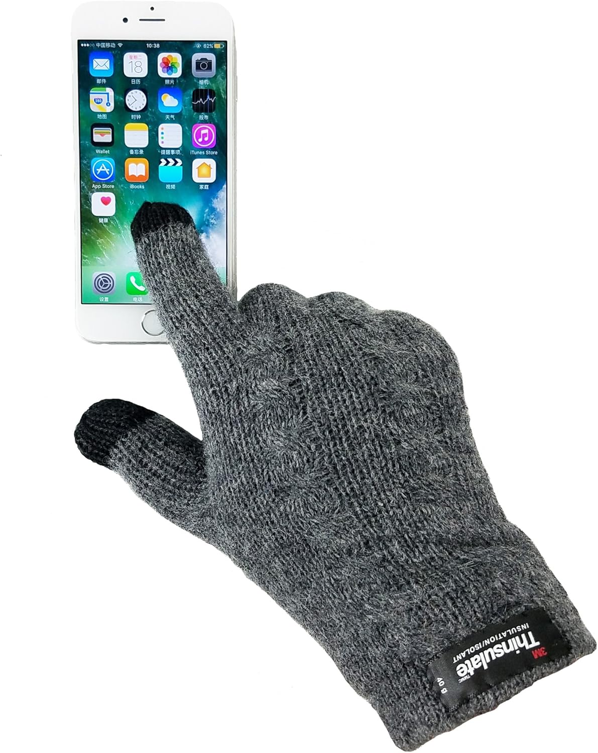 BRUCERIVER Ladie's Pure Wool Knit Gloves with Thinsulate Lining and Cable design - Image 6