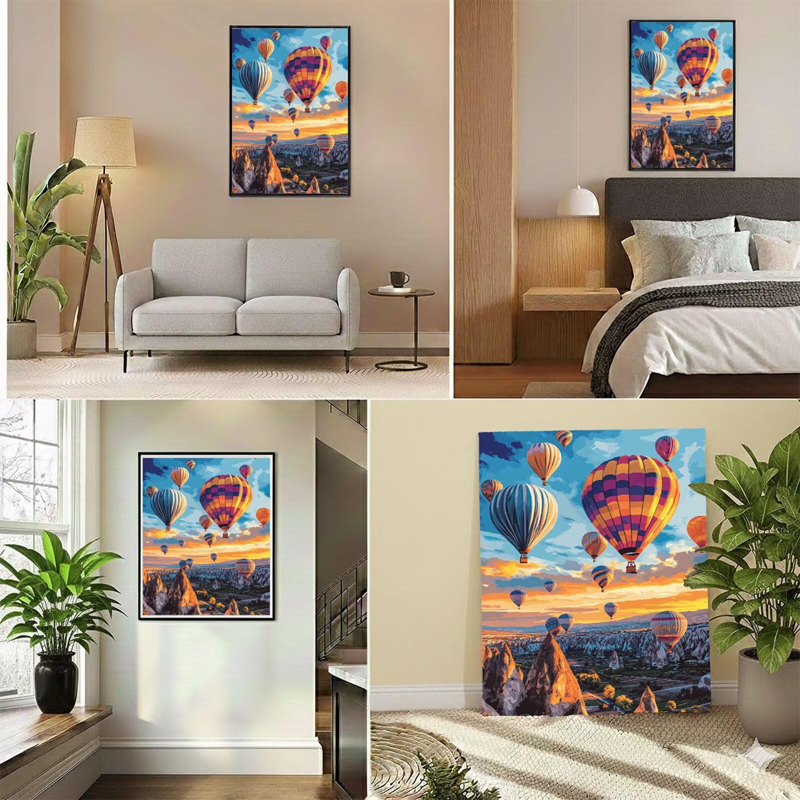 Dipingere con i Numeri Adulti Paesaggio Dipingere con i Numeri Palloncino Paint by Numbers Hobby Creativi Adulti Fai Da Te Tela di Pittura a Olio Kit, Decorazioni Regalo 60x90cm Senza Cornice Y3-1059