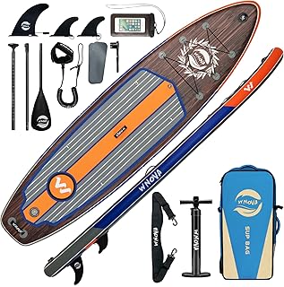 11' Inflatable Stand Up Paddle Board, 34" Extra Wide Stable iSUP for Adults & Youth, with Camera Mount & Premium Accessories, Non-Slip Deck for All Skill Levels