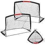 Soccer Goal with Carry Bag, 9MM Strengthen Pole & Nets Arched Design, Backyard Kids Soccer Goals Set 2Packs 3.6\'x2.7\' Portable Pop Up Soccer Nets for Toddler, Adults, Youth Games, Sports, Play, Gifts