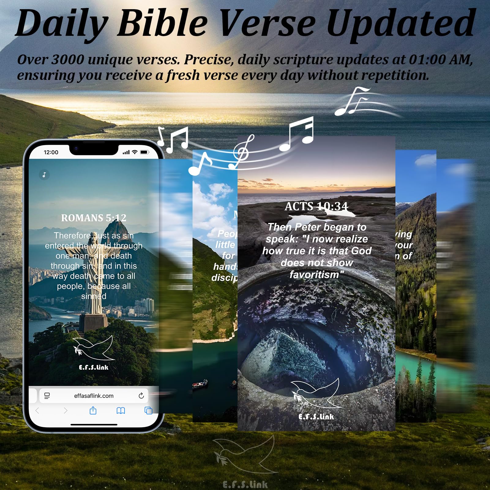 Effasaflink Daily Bible Verse Ring, Christian Devotional Ring, Works Like Daily Bible Verse Bracelet, Finger ring for Women Men Teens, Give you Inspiration and Strength Every Day - #8