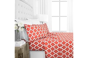 Italian Luxury 4Pcs Queen Size Sheets & Pillowcase Set: Cozy & Comfortable Microfiber Bedding