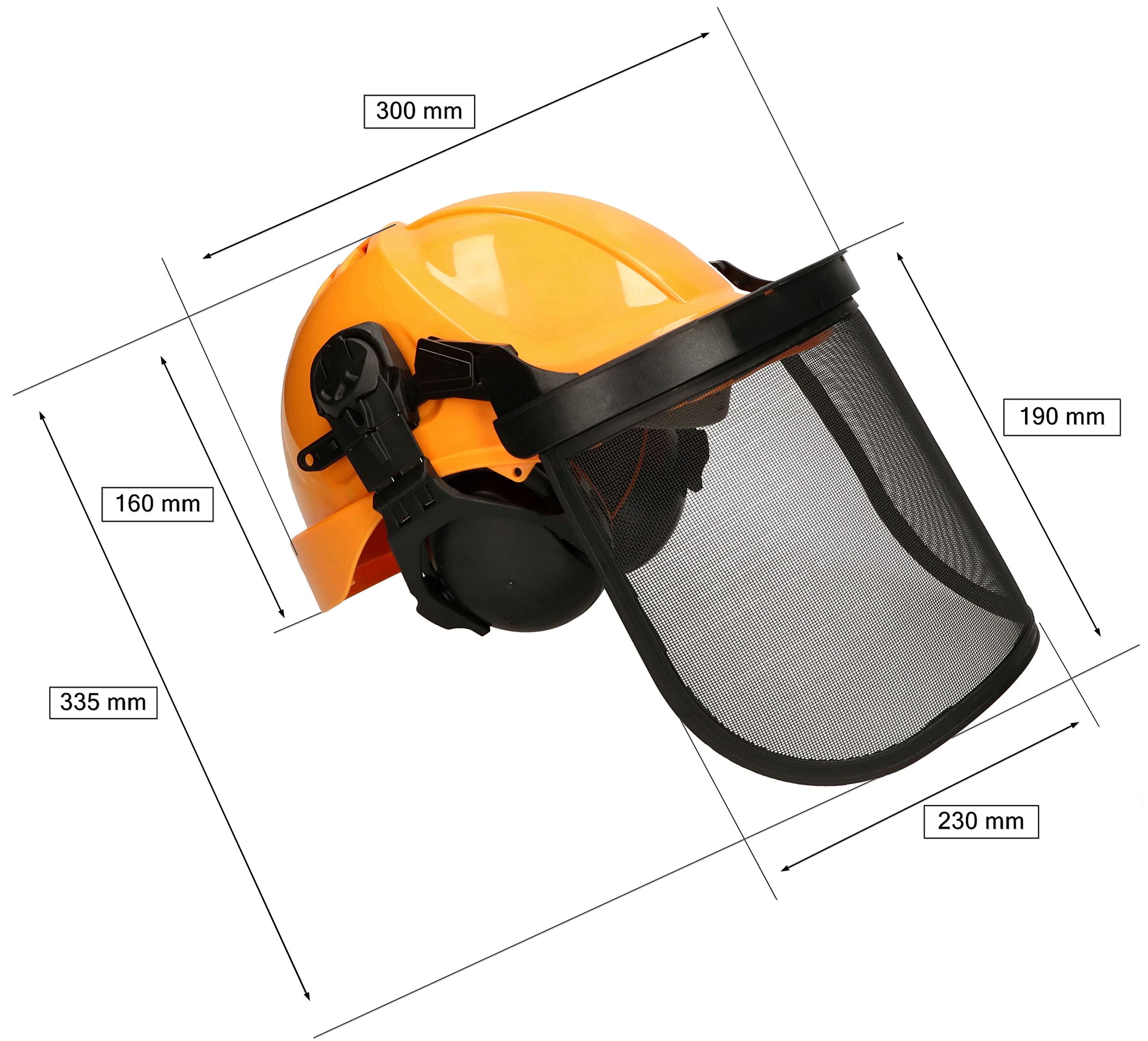 KOTARBAU® Casco de protección con Visera de Red, Protector Facial y Protector auditivo, Casco de Seguridad para construcción, Casco de Trabajo, protección Forestal, Casco Ajustable para Motosierra