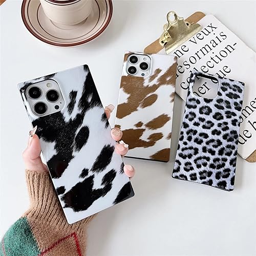 Miniatura 5 de Cocomii Funda cuadrada para iPhone 13 Pro Max, diseño de animal cuadrado, delgada, ligera, brillante, marrón y blanco, estampado de vaca simmental