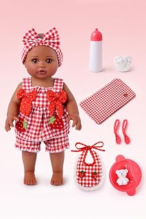 BABESIDE Black Baby Dolls Set - 15 Inch Soft Full Vinyl Realistic Baby Doll | Poseable Real Life Baby Dolls with Accessories, Washable Interactive Pretend Play Toy & Gift for Kids Age 3+