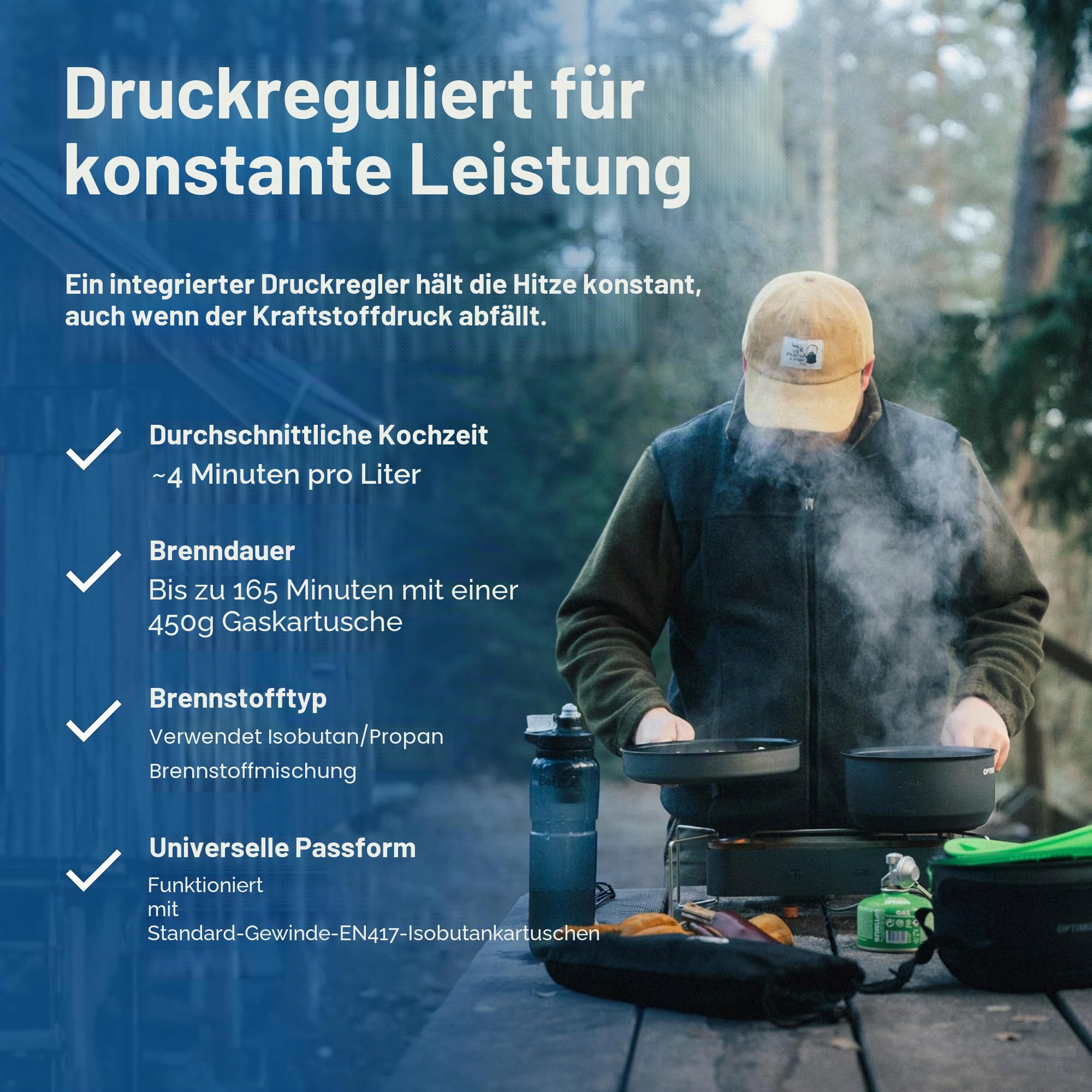 Optimus Gemini II Campingkocher mit Doppelbrenner | 2x2500W Outdoor Kochausrüstung | Ultraleicht Trekking Expedition Notfall Gaskocher | Robust Swiss Design Portable Reisekocher | Gas