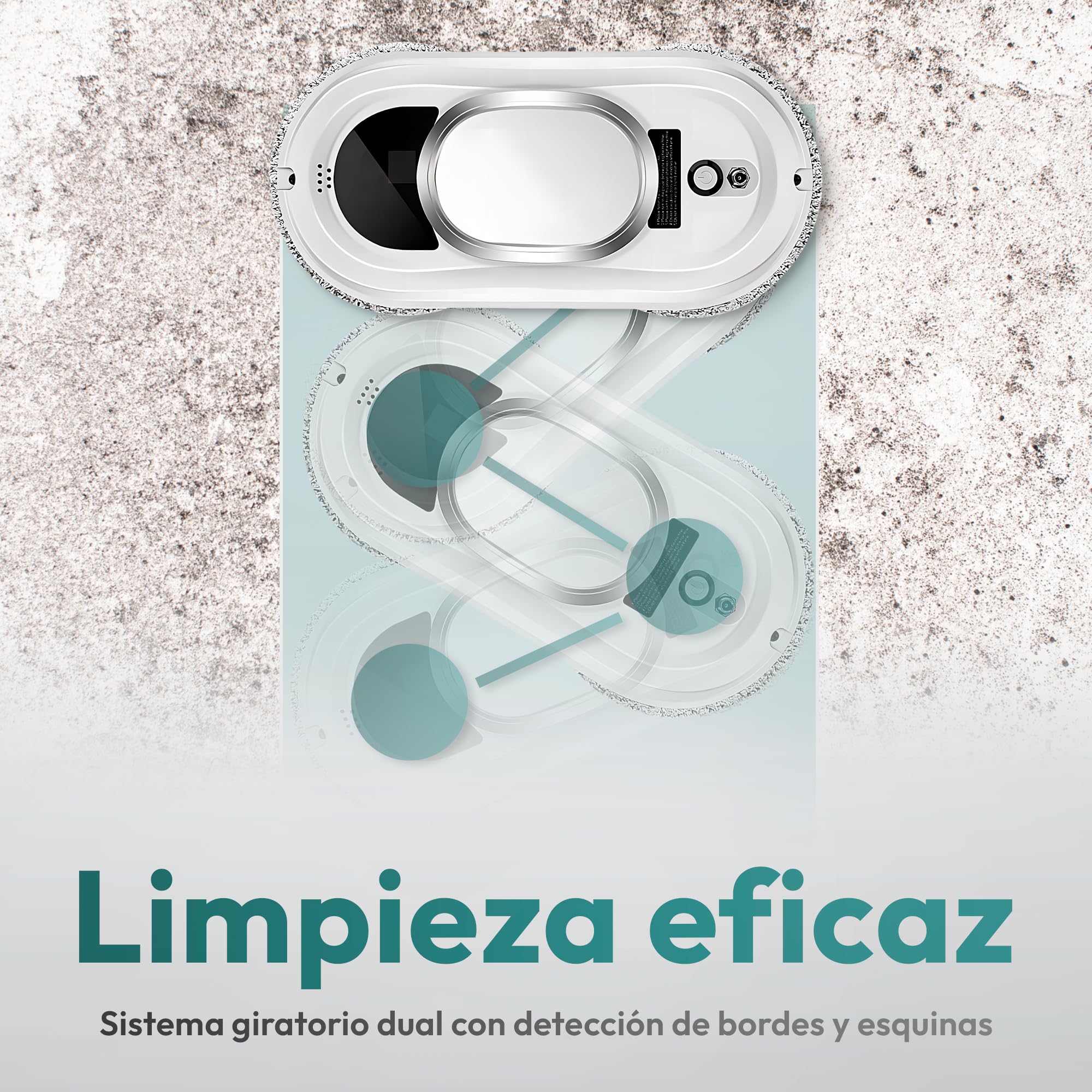 JUPPLIES Robot Limpiacristales Electrico 90W con Succión 5600Pa – Limpia Cristales para Ventanas con 3 Modos Automaticos, Control Remoto y Sistema Anticaida – Silencioso, 4min/m²