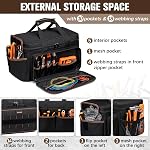 17 Inch Tool Bags for Men Women, 20 Pockets Portable Heavy Duty Tool Bag with Adjustable Shoulder Strap, Wide Mouth Tool Bag Organizer for Electricians Mechanics Carpenters HVAC