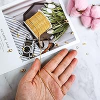 Vista 8 de CREATZONE Cadena de serpiente dorada de 33 pies de 0.047 in, cadena redonda de latón de serpiente con cierres de langosta, anillos de salto