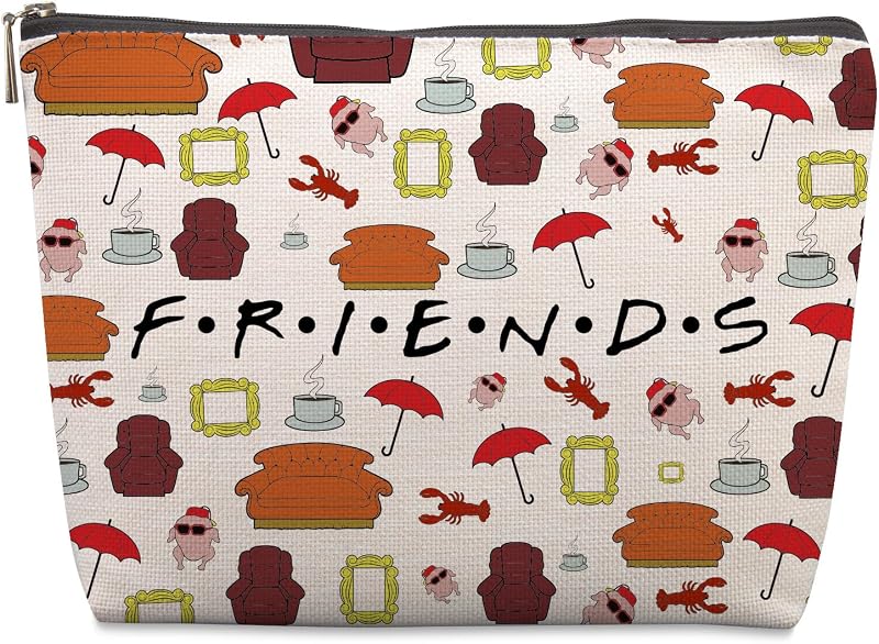 Necessaire de maquiagem Lcoanriut Friends TV Show em algodão, modelo CB74, 22,86 x 17,78 x 0,51 cm
