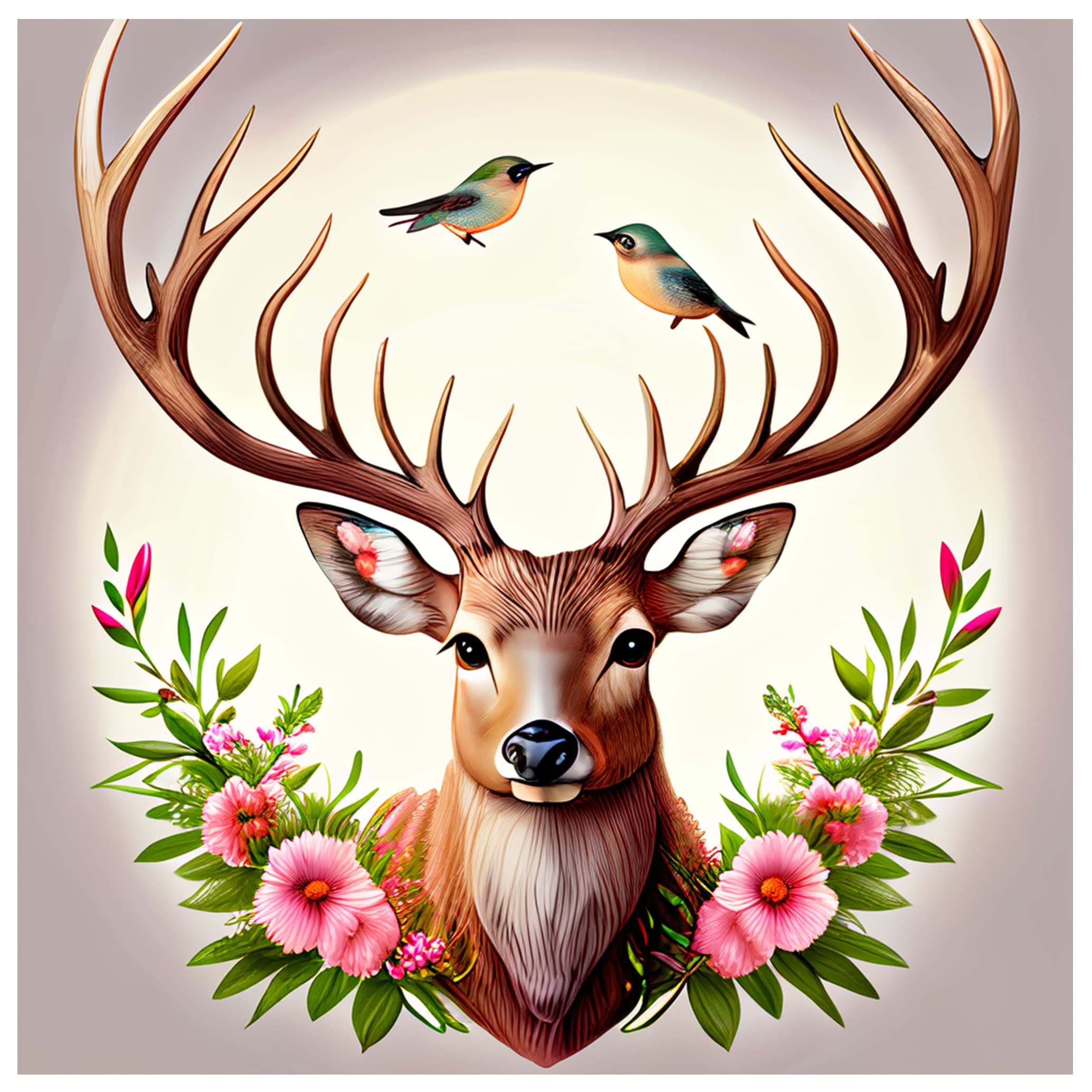 Rheskbecy Diamond Painting Kits- Diamond Painting Deer, 5D Diamond Painting Kits for Adults, Children DIY Diamond Art, Diamond Home Decor Art, Full Drill Round Diamond Dots 12x12 in -SJ1002