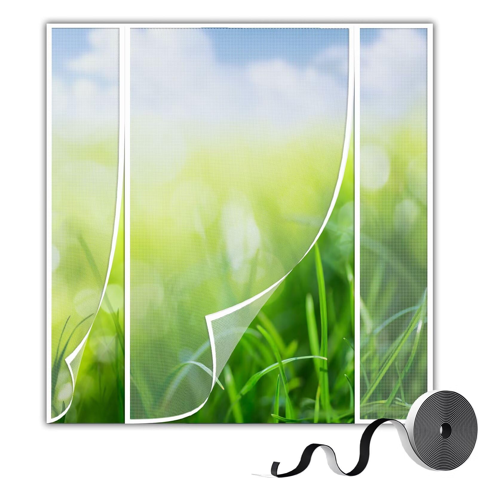 Magnetic Fly Screen Door 95x245cm, White Fiberglass Net, Insect Protection, Balcony Door, Magnetic Curtain, Double Opening, Fly Screen, Patio Door, Double Door, Sliding Door, No Drilling Required — image 1