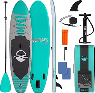 SereneLife Stand Up Paddle Board Inflatable, Paddleboard w/SUP Accessories, Includes Safety Leash, Oar Paddle, Manual Air ...