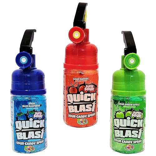 Miniatura 4 de El spray de caramelo viene en tres sabores diferentes Cherry Splash Blue Raspberry Blast Sour Apple Blast, certificado Kosher, 2.01 onzas por
