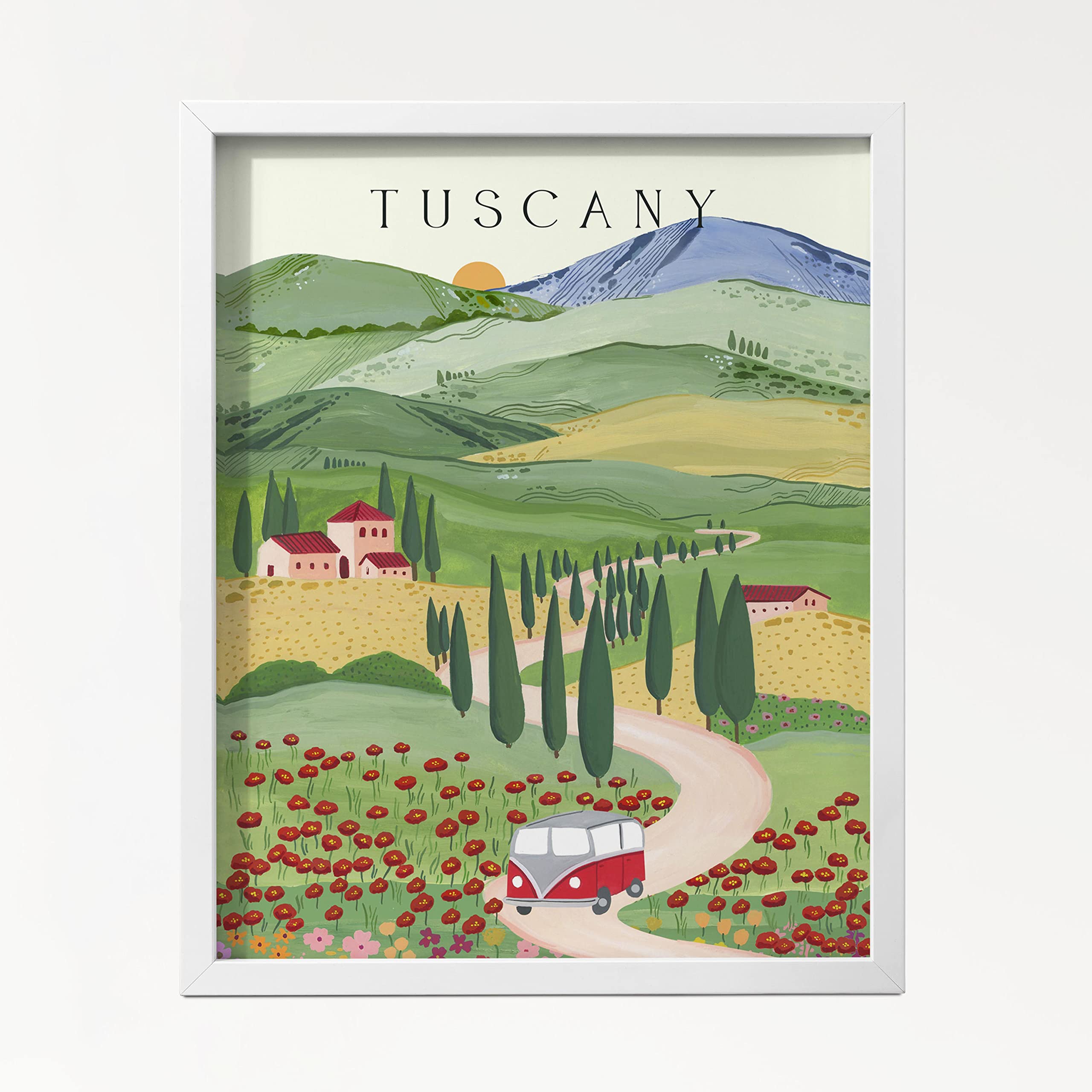 The Spring Palette | TUSCANY - Travel Inspired Modern Wall Painting | Modern Art Painting for Living Room Bed Room and Office | 11 x 14 inches (White Frame) (B0C3B2VHTD) Amazon Price History, Amazon Price Tracker