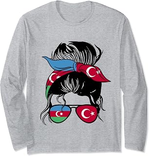 Half Azerbaijani half Turkish Roots Azerbaijan and Turkey Long Sleeve T-Shirt